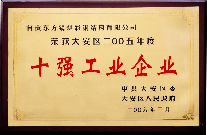 大安區(qū)2005年度十強(qiáng)工業(yè)企業(yè)